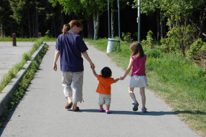 walking & exercising with kids